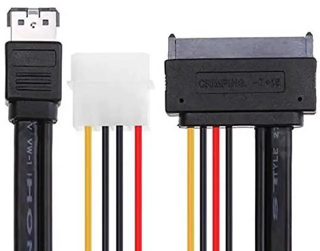 Alt view image 3 of 7 - JAENFONG Power eSATA to SATA 22Pin Data Transfer Extension Cable with IDE 4Pin Power Support 5V/12V Power for 2.5"/3.5" Hard Disk Drive 50cm
