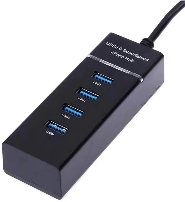 Alt view image 4 of 6 - High-Speed USB 3.0 HUB with LED 4-Port Cable Splitter 5Gbps Data Transmission Extender Phone Charging Dock Multiple Adapter