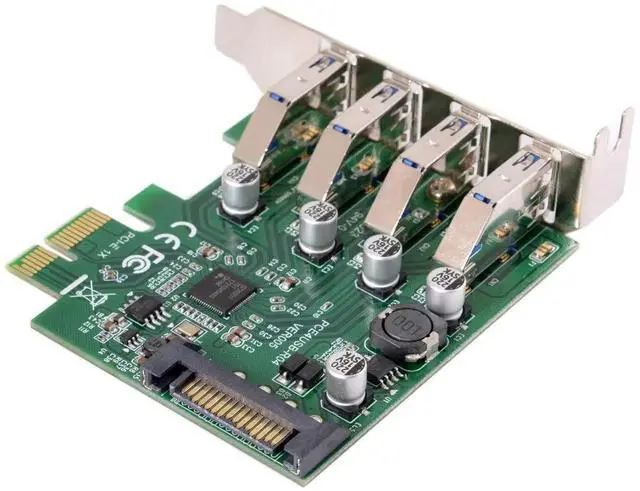 Alt view image 4 of 7 - JAENFONG  4 Port PCI-E 1X to 4 USB 3.0 HUB PCI Express Expansion Card Adapter with 80/120mm PCI-E Slot Bracket