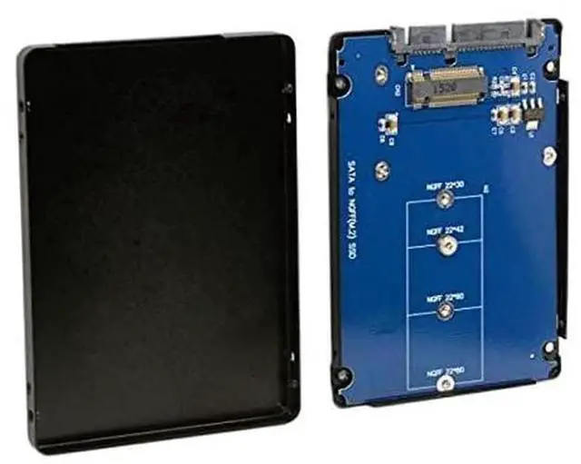 Main image of JAENFONG B+M Key Socket 2 M.2 NGFF (SATA) SSD to 2.5 SATA Adapter Card Adapter with Black Metal Case