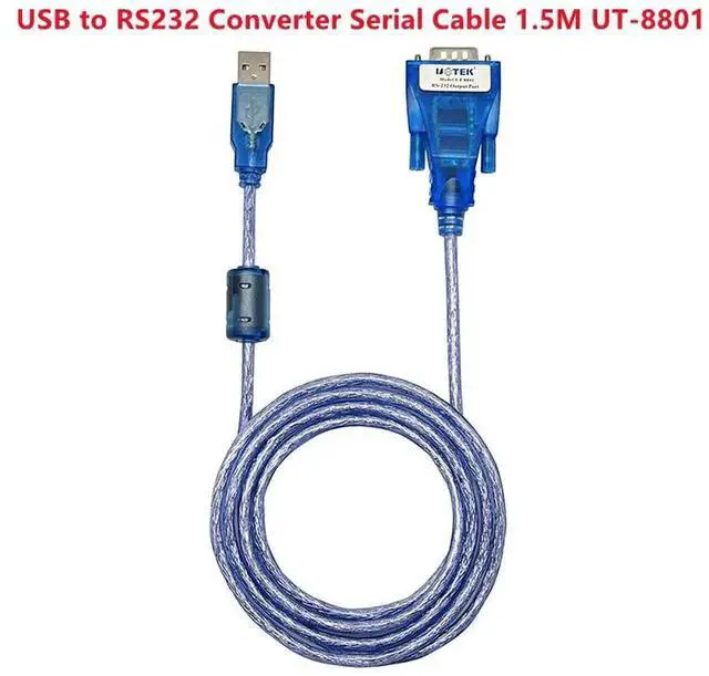 Main image of Industrial Grade USB2.0 to RS232 Serial Cable Male COM DB9 9Pin Converter with ESD Protection FTDI FT232 Chip 1.5M UTEK UT-8801