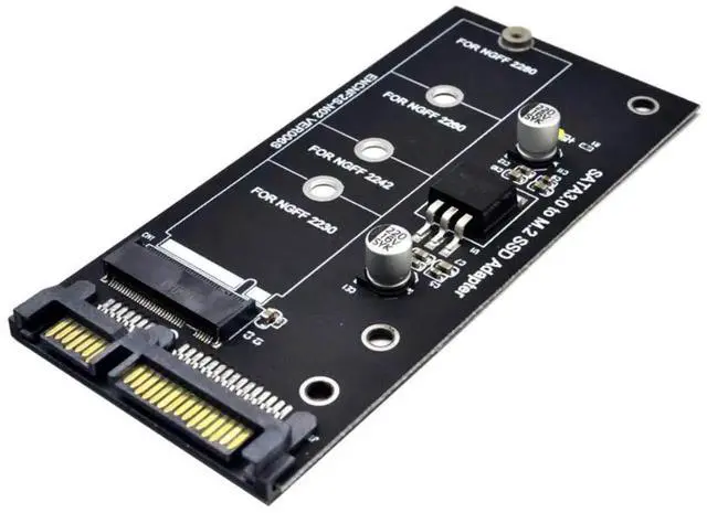 Main image of JAENFONG SATA 3 to M.2 (NGFF) SSD 7+5 Pin Connector Converter Adapter Card M2 to SATA III Expansion Card B Key Support 30/42/60/80mm (Black)