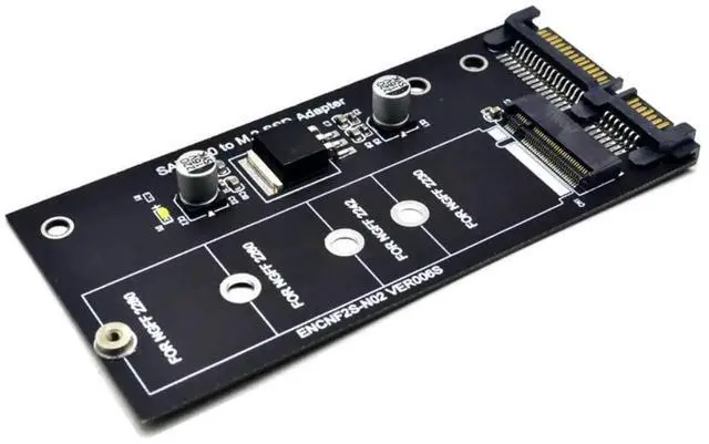 Alt view image 5 of 7 - JAENFONG SATA 3 to M.2 (NGFF) SSD 7+5 Pin Connector Converter Adapter Card M2 to SATA III Expansion Card B Key Support 30/42/60/80mm (Black)
