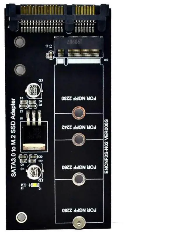 Alt view image 6 of 7 - JAENFONG SATA 3 to M.2 (NGFF) SSD 7+5 Pin Connector Converter Adapter Card M2 to SATA III Expansion Card B Key Support 30/42/60/80mm (Black)