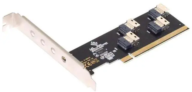 Main image of JAENFONG  Four 4X Slimline SFF-8654 X4 NVME to PCI-Express X16 3.0 4.0 Raid Card VROC Raid0 Hyper Adapter
