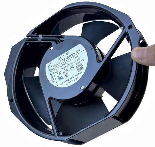Alt view image 3 of 7 - JAENFONG  for ebm-papst W2E142-BB01-01 7056ES Cooling Fan,230V 50/60Hz 27/28W 172×150×38mm Metal high Temperature Resistant Fan,172cm Axial Flow Cooling Fan