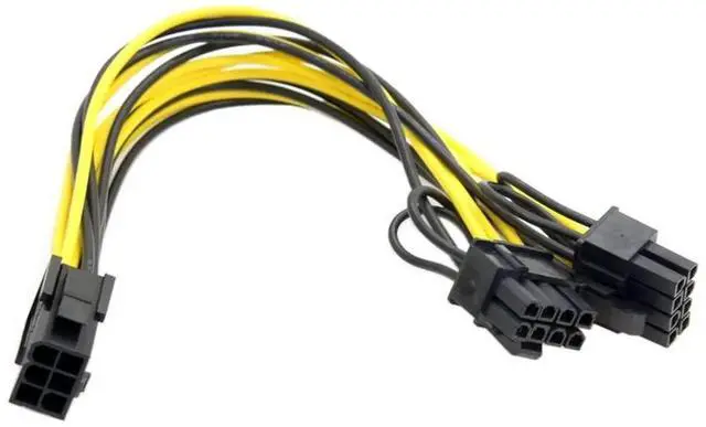 Alt view image 5 of 7 - JAENFONG ATX 6Pin Male to Dual 8Pin & 6Pin Female PCI-E PCI Express Video Graphics Card Extension Splitter Power Cable