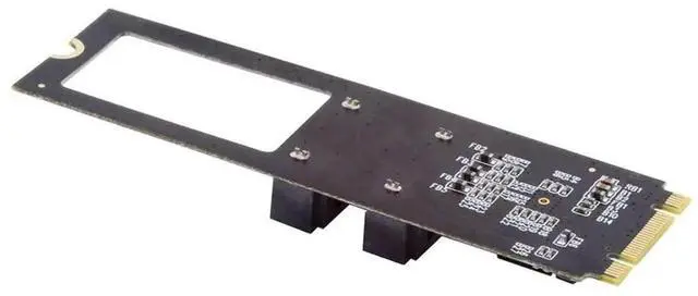 Main image of JAENFONG NGFF Key B+M PCI Express to SATA 3.0 6Gbps Dual Ports Vertical Adapter Converter Hard Drive Extension Card JMB582 2280