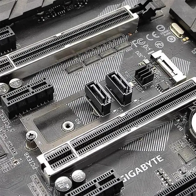 Alt view image 7 of 7 - JAENFONG NGFF Key B+M PCI Express to SATA 3.0 6Gbps Dual Ports Vertical Adapter Converter Hard Drive Extension Card JMB582 2280