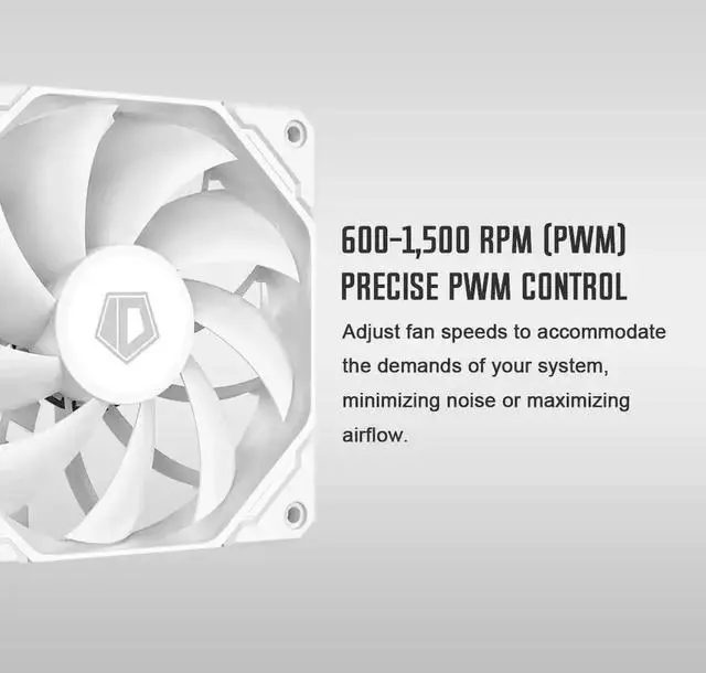 Alt view image 3 of 7 - JAENFONG ID-COOLING SE-224-XTS White CPU Cooler For Desktop 4 Heatpipes CPU Air Cooler White LED Light 120mm PWM Fan CPU Fan for Intel LGA1700/115X/1200; AMD AM4/AM5