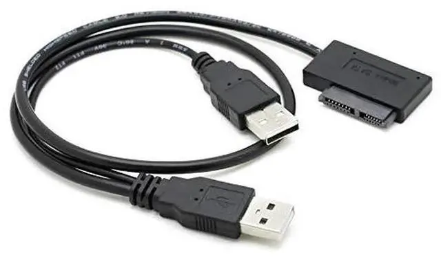 Alt view image 3 of 5 - JAENFONG USB 2.0 to 7 + 6P 13Pin Slimline Slim SATA Power Supply External Cable for Notebook Laptop CD-ROM DVD-ROM ODD HDD Caddy Converter