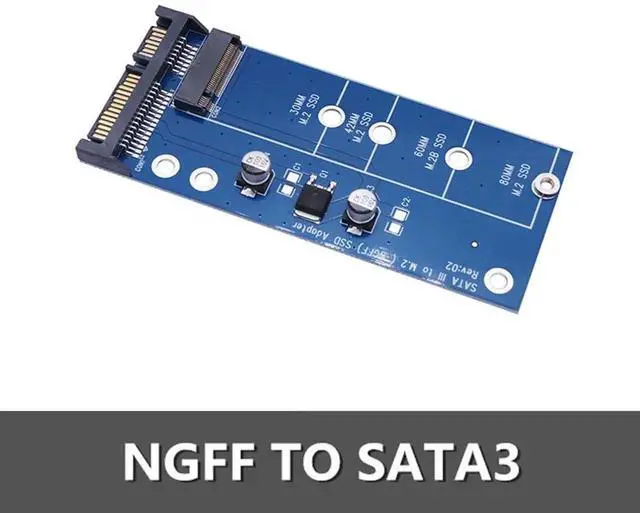 Alt view image 3 of 5 - JAENFONG M2 NGFF SSD SATA3 SSDs to 2.5" SATA Expansion Card Adapter M.2 2.5 inch NGFF SSD to SATA3 Convert Card Blue Edition Adapter Card
