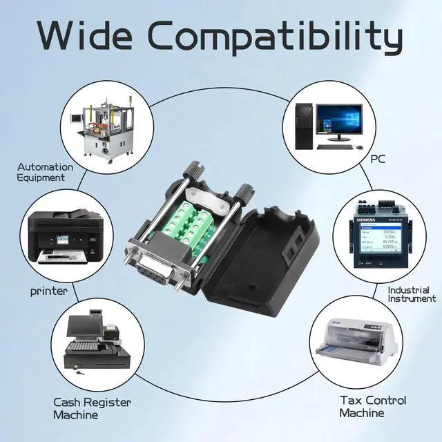 Alt view image 2 of 7 - JAENFONG  1 Pair DB9 Breakout Connector RS232 D-SUB 9-Pin Port Male+Female Serial Solderless Adapter Terminal Connector Signal Module with case (B, Long Bolts)