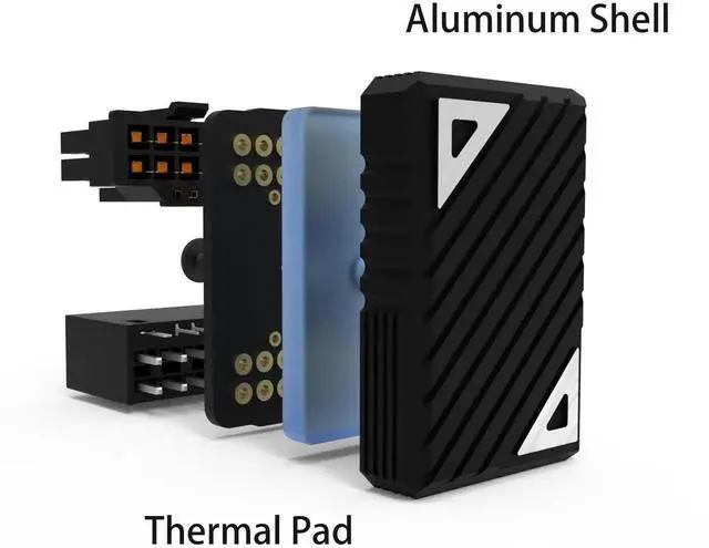 Alt view image 4 of 7 - JAENFONG 12VHPWR 12+4 Pin Angled Connector, PCI-e 5.0 16 Pin GPU 180 Degree Angled Adapter, U Turn Power Adapter for RTX40' Series Graphics Card (Connector Z Silver)