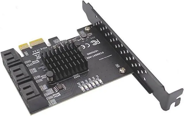 Alt view image 7 of 7 - JAENFONG PCIe SATA Card, PCI-E 3.0 to 6 Port SATA Card, SATA Controller Expansion Card with Low Profile Bracket, Non-Raid, Boot as System Disk, Support 6 SATA 3.0 Devices