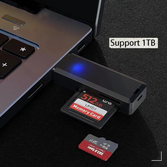 Alt view image 3 of 6 - USB3.0 Card Reader Micro SD HC XC TF MIMC RSMMC Memory Card Writer View Adapter Dongle for Computer Laptop Memory Extender