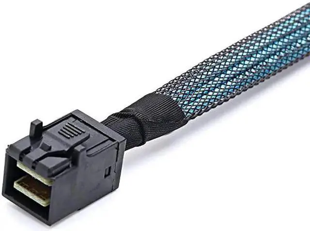 Alt view image 5 of 6 - JAENFONG SFF8643 Internal Mini SAS HD to 4 29pin SFF8482 connectors with SAS 15pin Power Port 12GBS Cable 1M