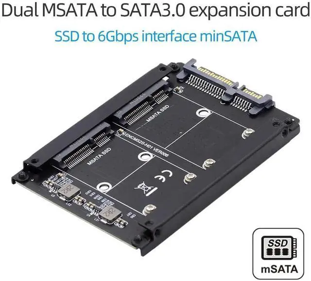 Alt view image 2 of 7 - JAENFONG Dual MSATA Mini-SATA SSD Card JOBD Raid0 Span Bridge to 2.5inch SATA Combo HDD Disk Drive Enclosure
