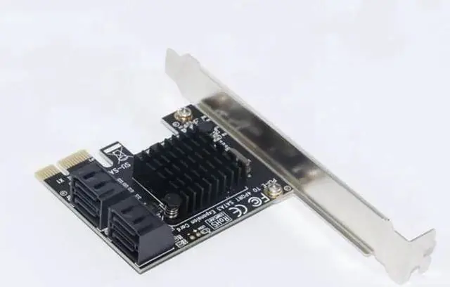Alt view image 3 of 7 - JAENFONG PCIE to SATA Card PCI-E Adapter PCI Express to SATA3.0 Marvell 88SE9215 Expansion Card 4Port SATA III 6G for SSD HDD IPFS Mining