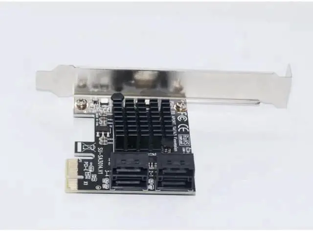 Alt view image 2 of 7 - JAENFONG PCIE to SATA Card PCI-E Adapter PCI Express to SATA3.0 Marvell 88SE9215 Expansion Card 4Port SATA III 6G for SSD HDD IPFS Mining