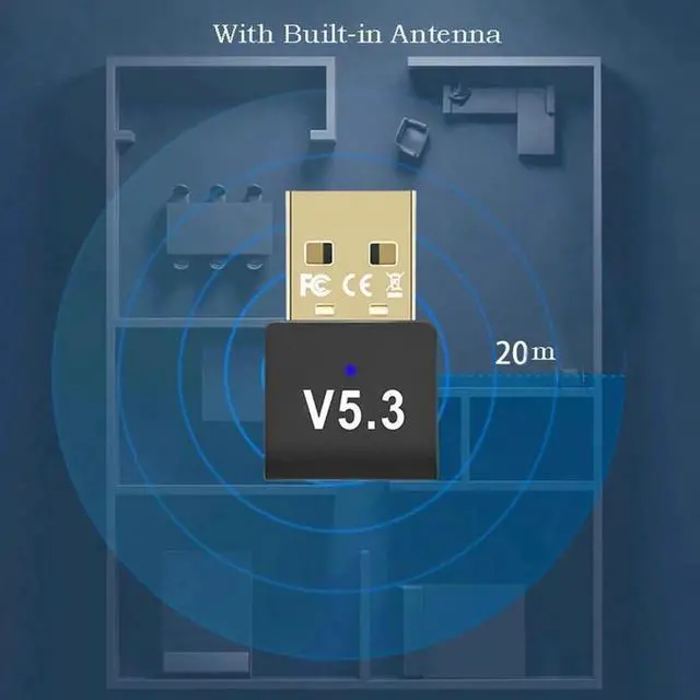 Alt view image 5 of 6 - With Bluetooth Dongle BT5.3 Computer USB External Adapter Wireless Connect Earphone Speaker Mouse Game Grip Printer Mobile Phone