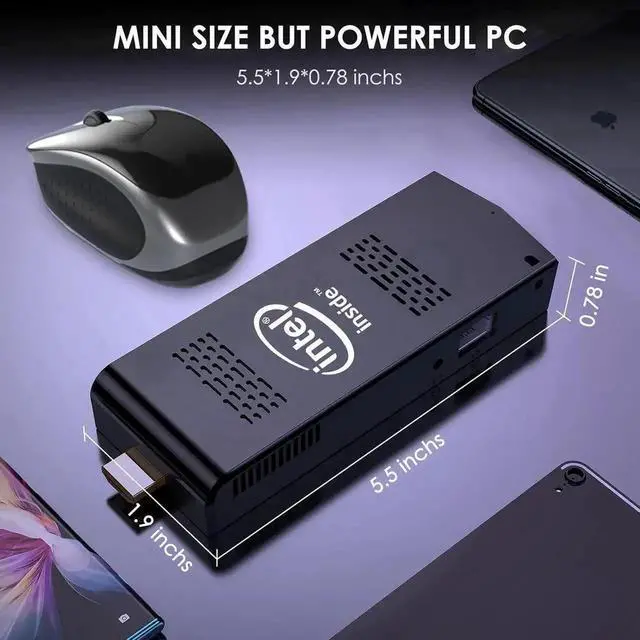 Alt view image 2 of 7 - JAENFONG  PC Stick Windows 11 Pro,Mini PC Stick Intel Celeron N4020(Up to 2.8GHz),Portable Computer 8GB DDR4 256GB SSD Support M.2 SATA 3,Gigabit Ethernet,WiFi,BT 4.2,USB 3.0