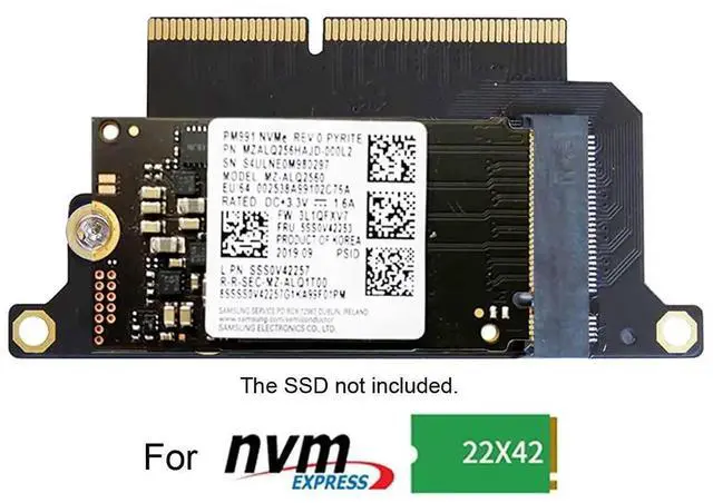 Alt view image 3 of 7 - JAENFONG  M.2 NGFF M-Key NVME SSD Convert Card fit for Mac Pro 2016 2017 13" A1708