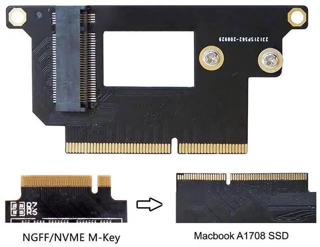 Alt view image 4 of 7 - JAENFONG  M.2 NGFF M-Key NVME SSD Convert Card fit for Mac Pro 2016 2017 13" A1708
