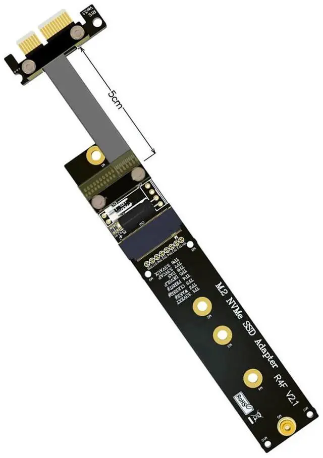 Alt view image 3 of 6 - JAENFONG  M.2 M Key NVMe SSD to PCI-e PCIe x1 Adapter Riser Card PCIe 4X to 1x Extension Cable Flexible Flat Cable PCI Express 1x Gen3.0 R14SF (15cm)