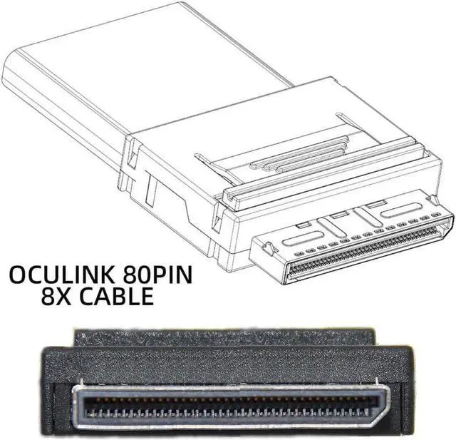 Alt view image 3 of 3 - JAENFONG OCuLink PCIe PCI-Express SFF-8611 8x 8-Lane to Dual SFF-8087 4x SSD Data Active Cable 50cm