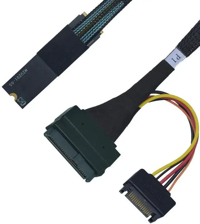 Main image of JAENFONG PCIe 4.0 M.2 to U.2 Adapter, M.2 to SFF-8639 U.2 NVMe SSD Cable with 15Pin Power, 1.6ft (50cm)