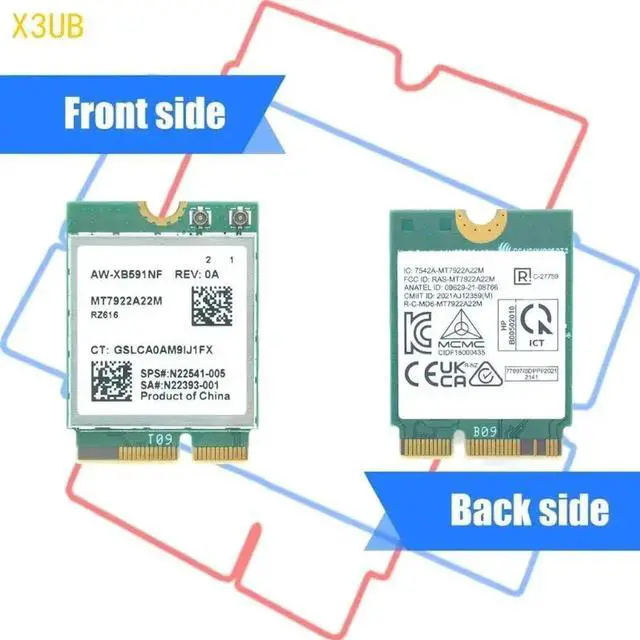 Alt view image 5 of 6 - X3UB AW XB591NF MT7922 M.2 WiFi 6E Wireless Networking Card Triple Band 2400Mbps Fast Speed for Laptops and Desktops