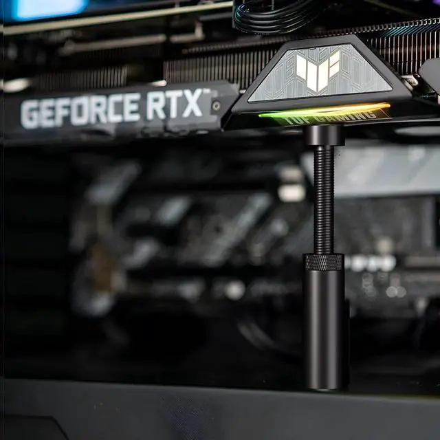 Alt view image 5 of 6 - JAENFONG Vertical Mount GPU Sag Holder, Adjustable Height Bracket with Magnet & Non-Slip Sheet (M, 50-80mm)