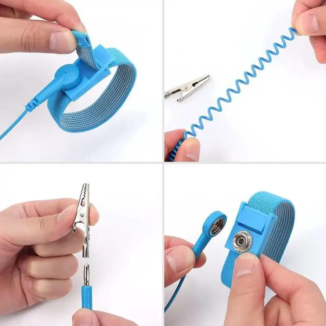 Alt view image 7 of 7 - JAENFONG Anti Static Wrist Strap, 11" Antistatic Wrist Band Grounding Bracelet ESD Wrist Strap Adjustable wristband with Alligator Clip, Extra Long Cord for PC Computer Building Electronics Repair