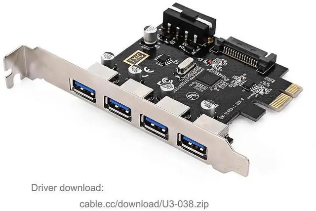 Alt view image 7 of 7 - JAENFONG  Card 4 Ports PCI-E to USB 3.0 HUB PCI Express Expansion Adapter 5Gbps for Motherboard
