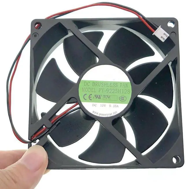 Alt view image 7 of 7 - JAENFONG New Cooling Fan for POWERYEAR PY-9225H12S DC 12V 0.35A 9025,Size: 90X90X25mm 2-pin 2-Wire DC Brushless Fan.