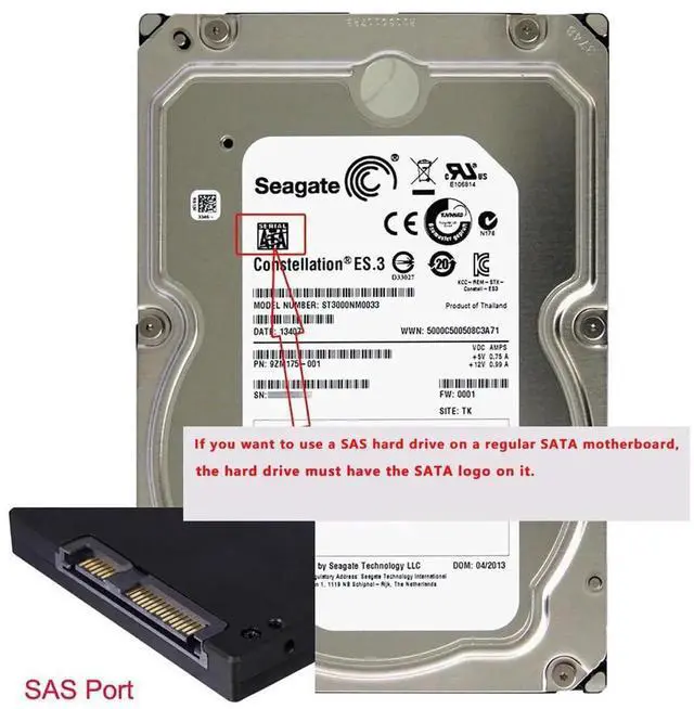Alt view image 6 of 7 - JAENFONG SFF-8482 29Pin SAS to SATA Adapter SAS Hard Disk Drive to Motherboard SATA 22Pin Converter Adapter