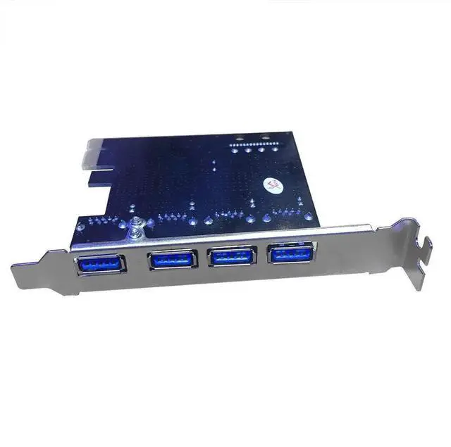 Alt view image 3 of 6 - JAENFONG PCI-E to USB 3.0 4 Port PCI Express Expansion Card USB3.0 HUB to PCI-E Express Card Adapter 15PIN SATA PCIe Riser Card PCIe Card