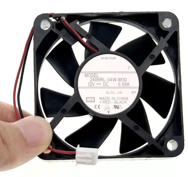 Alt view image 6 of 7 - JAENFONG New Cooling Fan for 2406RL-04W-M30 DC 12V 0.08A 60mm 6015 Size: 60x60x15mm, 2-Wire Silent Cooling Fan.