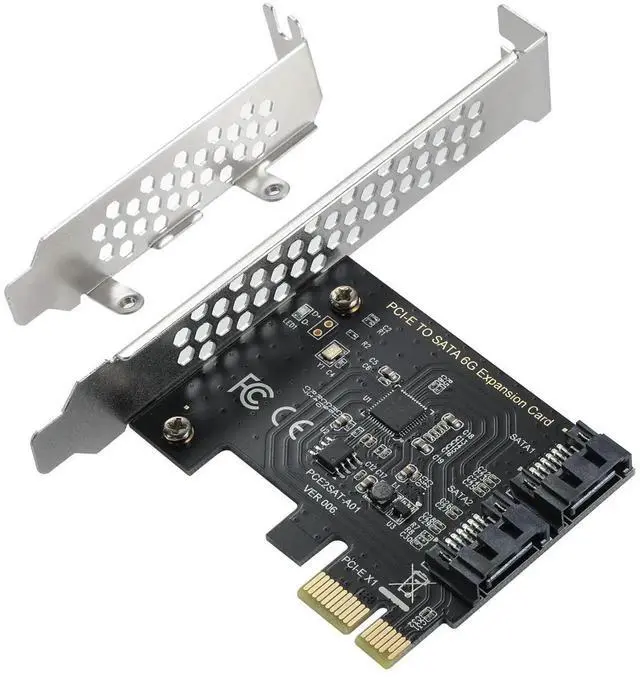 Main image of JAENFONG PCIe SATA Expansion Card, 2 Ports, 6Gbps PCI-E (2X 4X 8X 16X) SATA 3.0 Controller for Windows 10/8/7/XP/Vista/Linux, Supports SSD and HDD