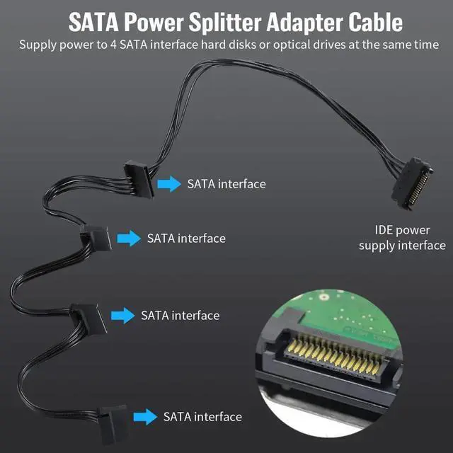 Alt view image 2 of 7 - JAENFONG PCIe 4X to 6 SATA Expansion Card, 6Gbps SATA3.0 Controller with LED Indicator, 6 SATA Cables, 15 PIN Power Cable for Win10/8/7/XP/Vista/Linux