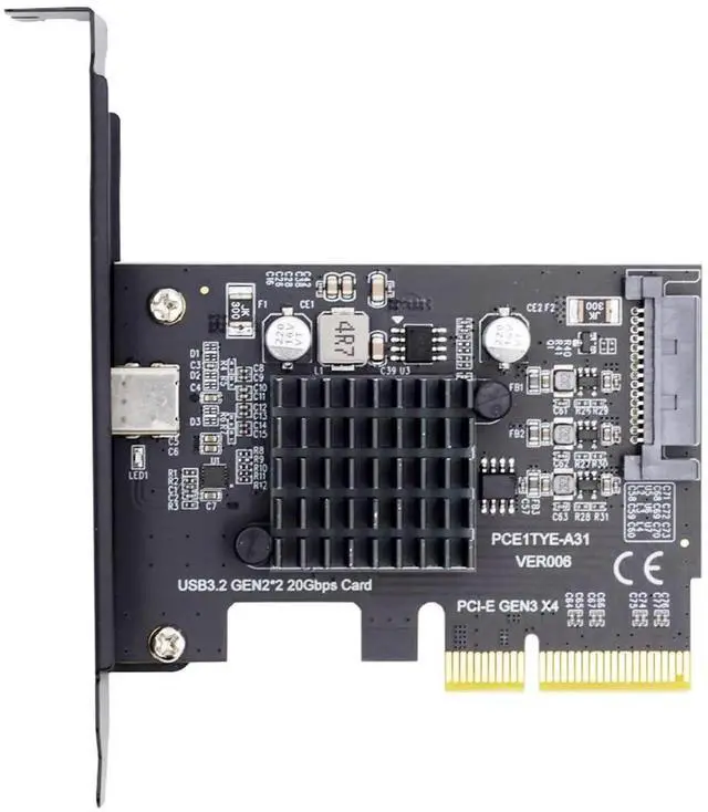 Alt view image 4 of 7 - JAENFONG Card USB 3.2 Gen2 Type-C 20Gbps USB-C to PCI-E 4X Express Adapter for Desktop Motherboard