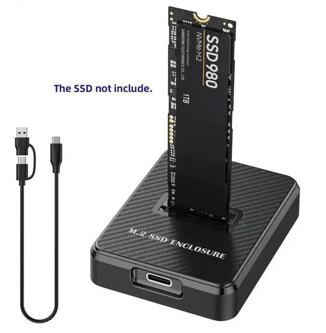 Alt view image 2 of 7 - JAENFONG USB 3.0 USB-C Type-C to NVME M-Key M.2 NGFF SATA SSD Docking Vertical External PCBA Case Enclosure RTL9210B Chipset