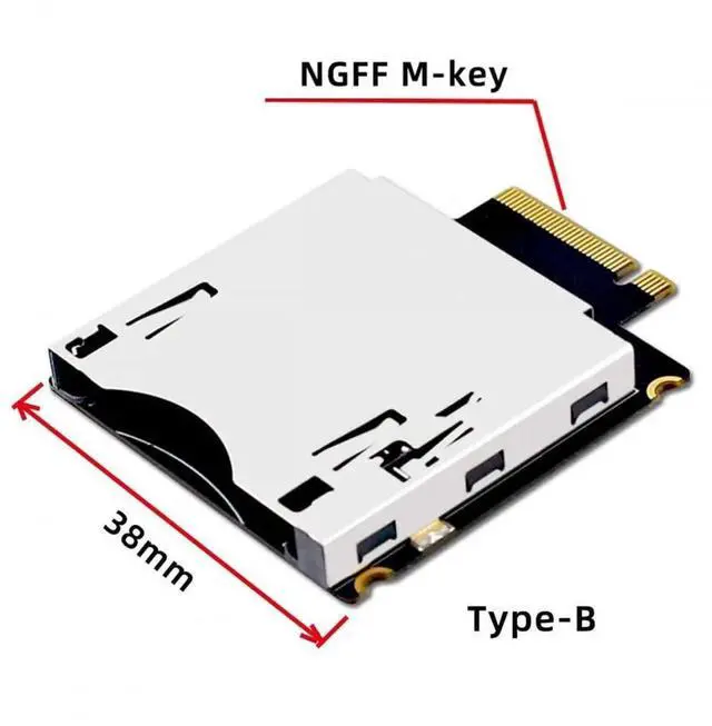 Alt view image 3 of 6 - JAENFONG Adapter NGFF M.2 NVMe Host to CFExpress CFB Extension Adapter M2 M-Key for CFE Type-B Support R5 Z6 Z7 Memory Card