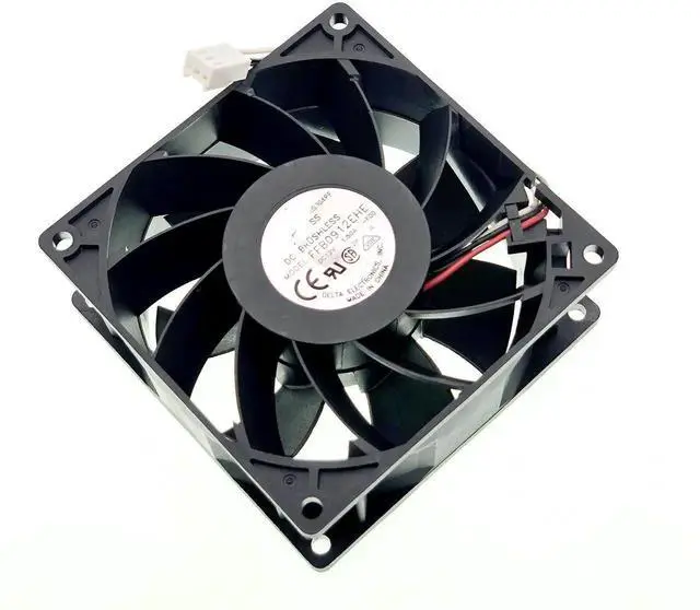 Alt view image 2 of 7 - JAENFONG New Cooling Fan for FFB0912EHE DC12V 1.50A 16.2W 5700RPM 102CFM 92X92X38mm 3-Pin 3-Wire Brushless Fan.