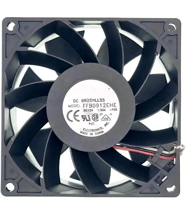Main image of JAENFONG New Cooling Fan for FFB0912EHE DC12V 1.50A 16.2W 5700RPM 102CFM 92X92X38mm 3-Pin 3-Wire Brushless Fan.