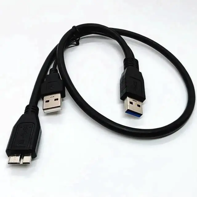 Main image of JAENFONG HDD USB 3.0 Type A to Micro B Y Cable USB3.0 Data Cord for External Mobile Hard Drive Disk Data Cables Charge Cable 0.6m