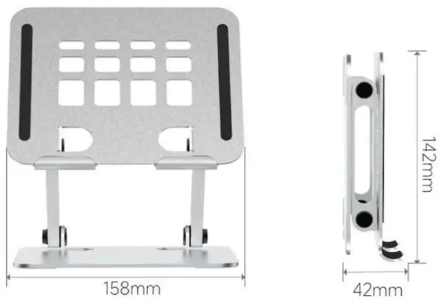 Main image of JAENFONG Aluminum Tablet Stand Holder for Desk Dual Rod Support Tablet Holder Adjustable Riser Applicable to 4-12.8inch
