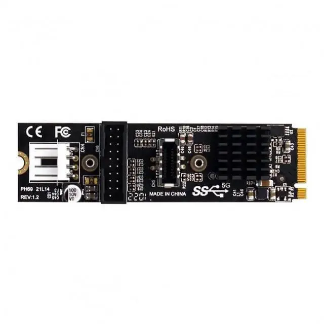 Alt view image 5 of 7 - JAENFONG Card 5Gbps Type-E USB 3.1 Front Panel Socket USB 2.0 to NVME NGFF M-Key Express Card Adapter for Motherboard