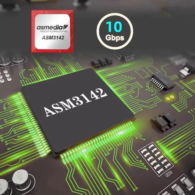 Alt view image 3 of 7 - JAENFONG Card 10Gbps Dual Type-E USB 3.1 Front Panel Socket to NVME NGFF M-Key Express Card Adapter for Motherboard